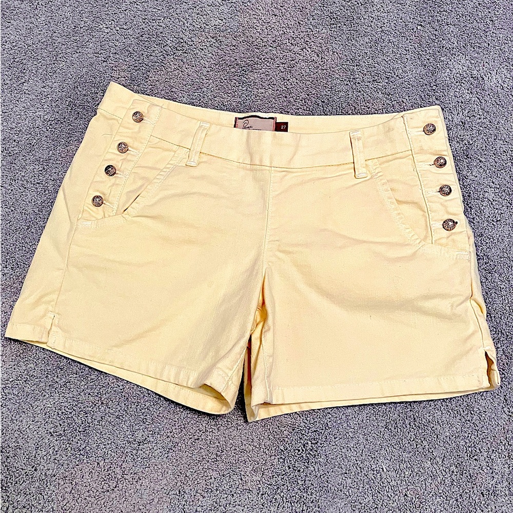 Paige Sailor Shorts Burlingame pale yellow sz 27